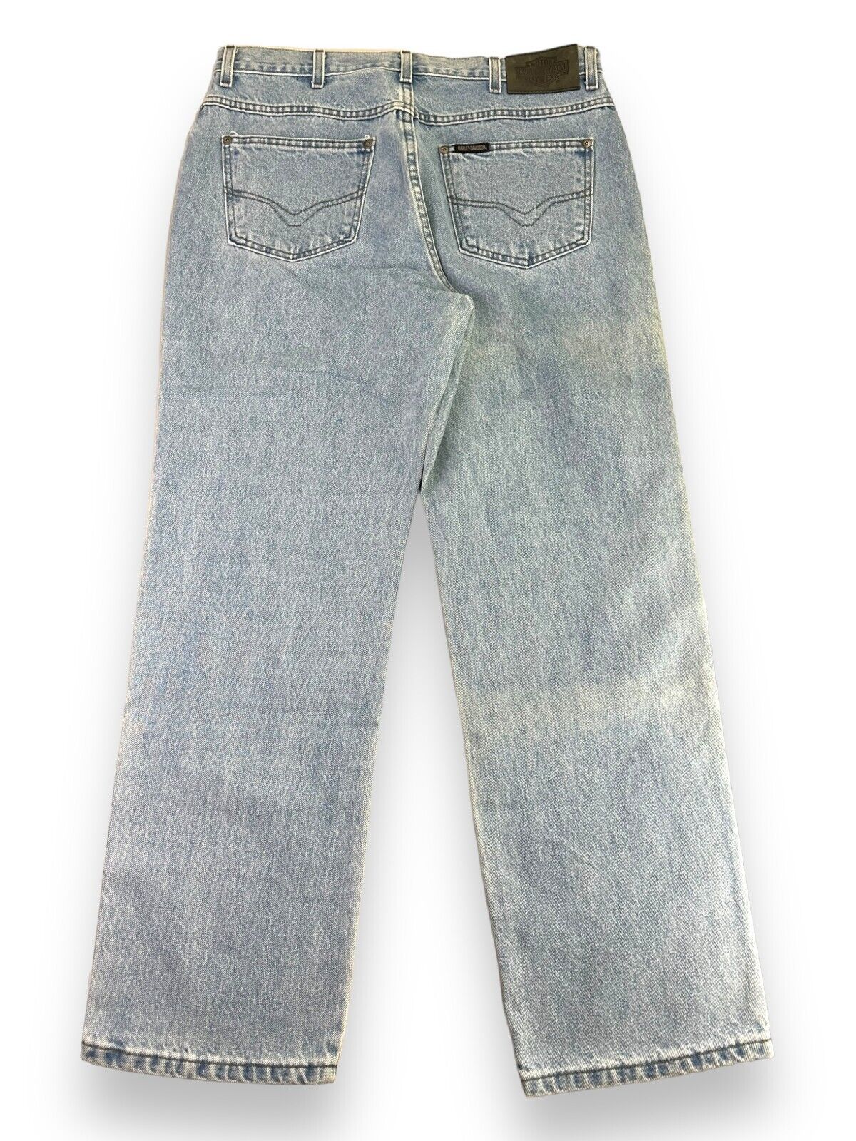 Vintage 90s Harley Davidson Light Wash Boot Cut Denim Pants Size 36