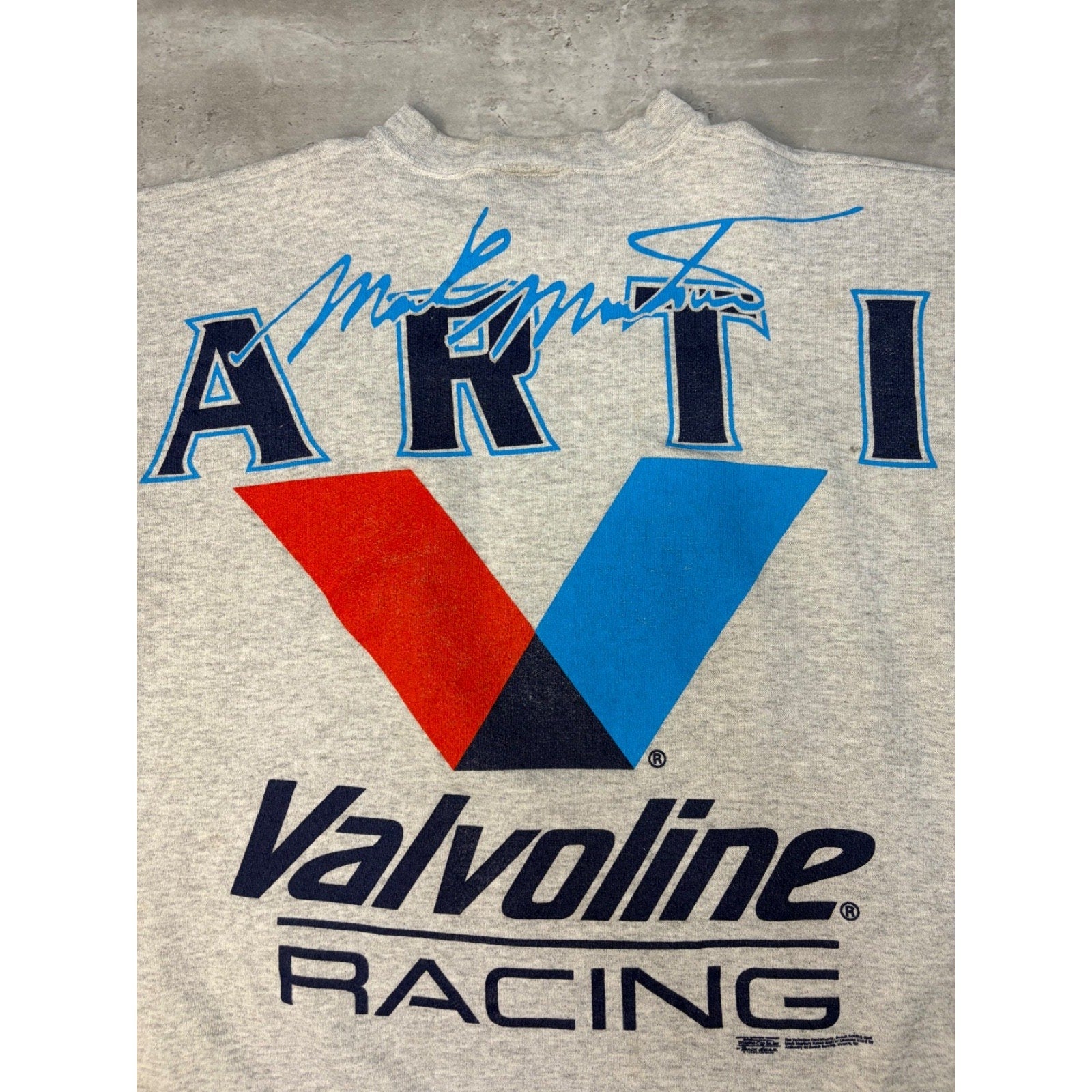 VTG 90s Mark Martin #6 Nascar Big Spellout Graphic Crewneck Sweatshirt Size XL