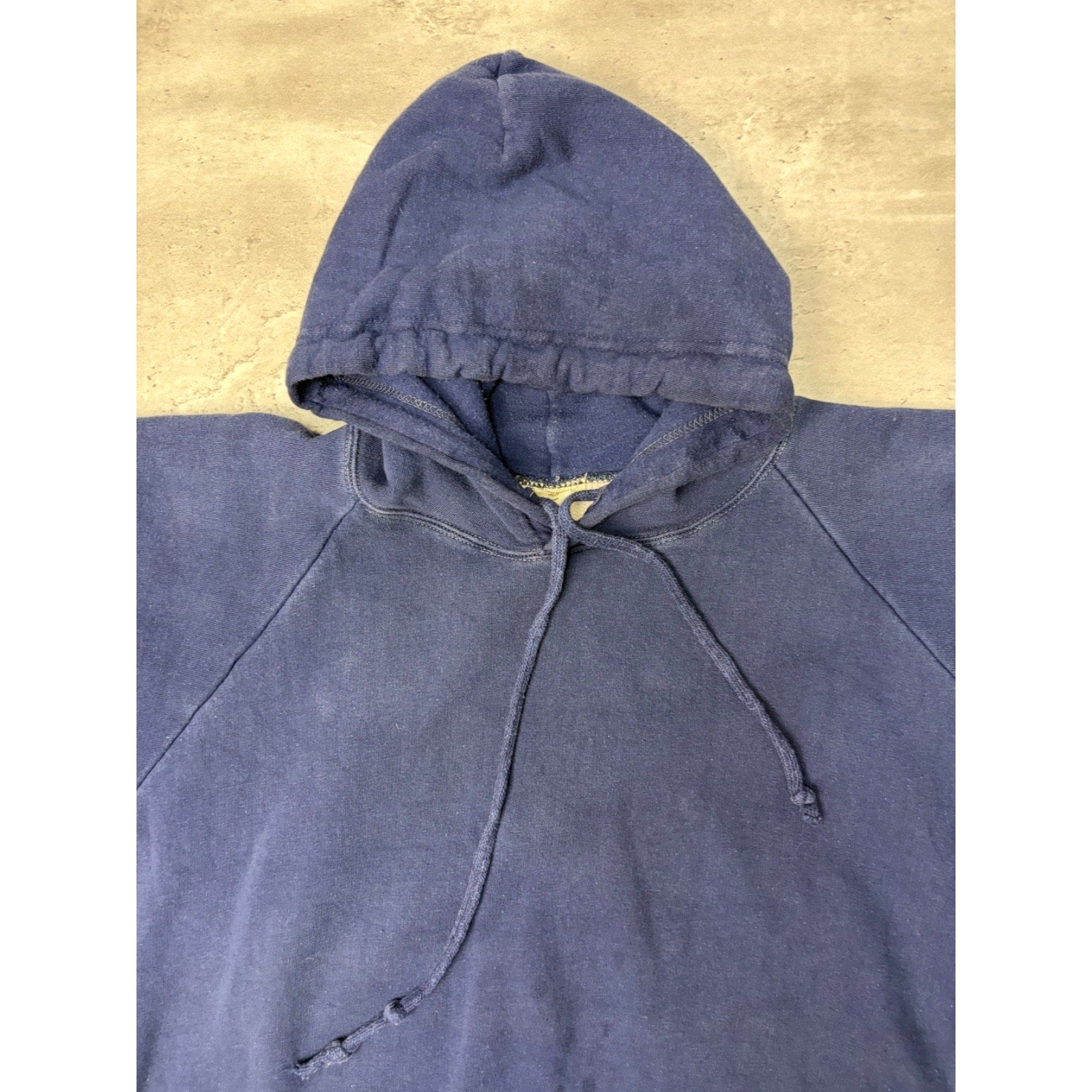 Vintage 1980s Thermal Lined Blank Full Zip Hooded Navy Sweatshirt Size XL