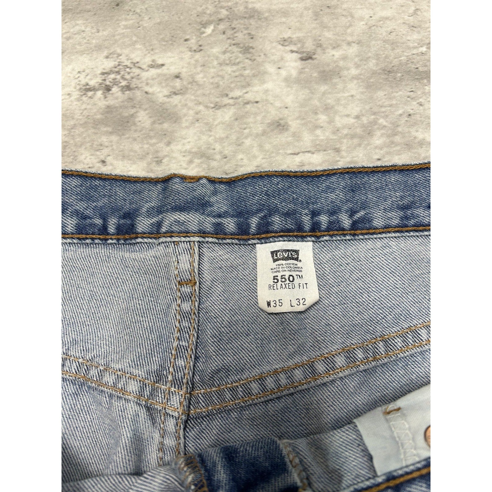 Vintage 90s Levis 550 Red Tab Light Wash Denim Pants Size 35 Blue
