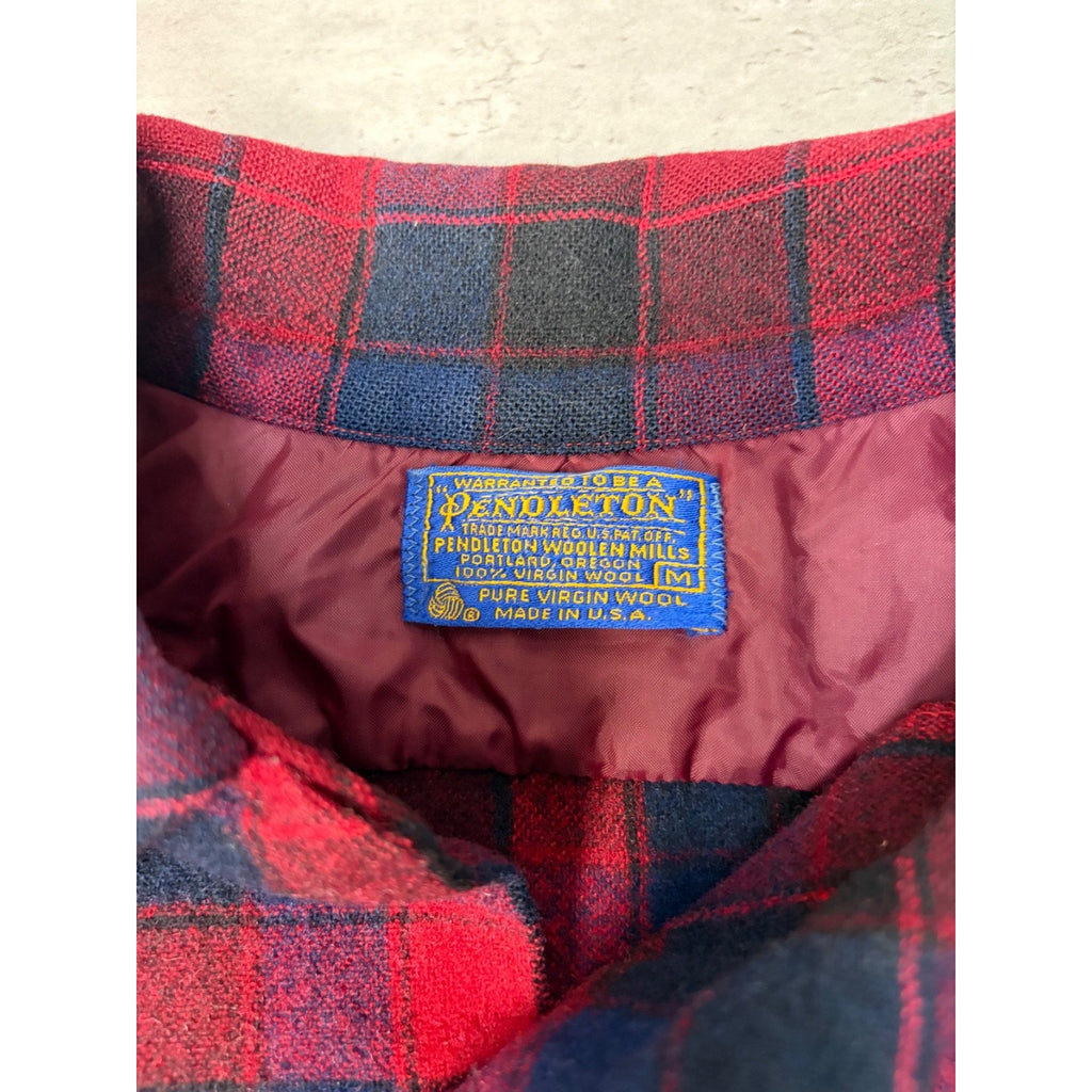 Vintage 80s/90s Pendleton Wool Plaid Long Sleeve Button Up Shirt Size Medium