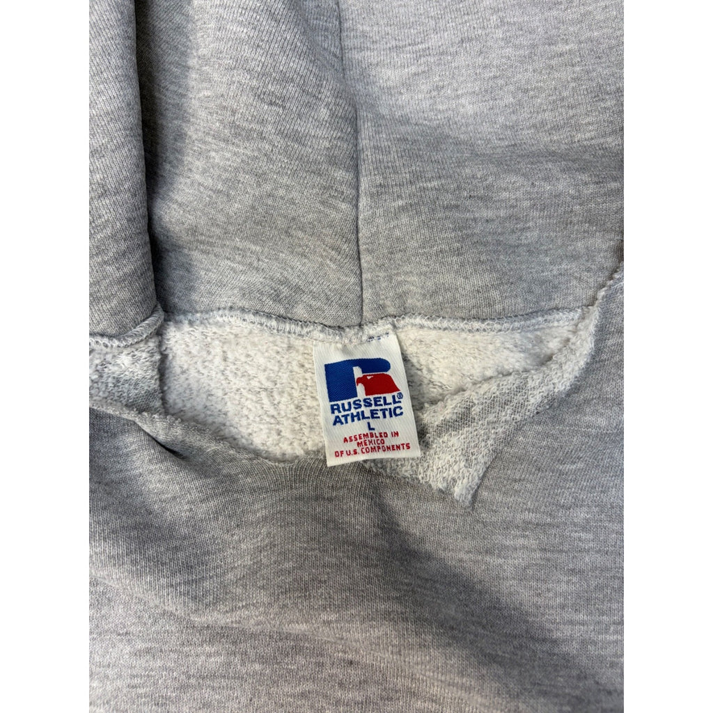 Vintage Russell Athletic Blank Pullover Hooded Sweatshirt Size Large