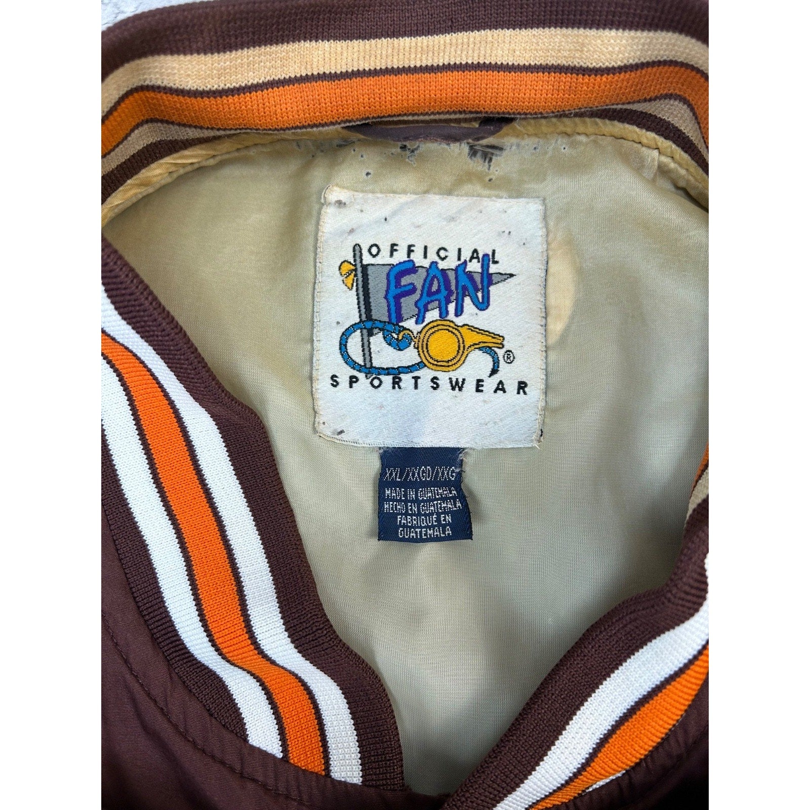 Vintage 90s Cleveland Browns NFL Embroidered Football Bomber Jacket Size 2XL