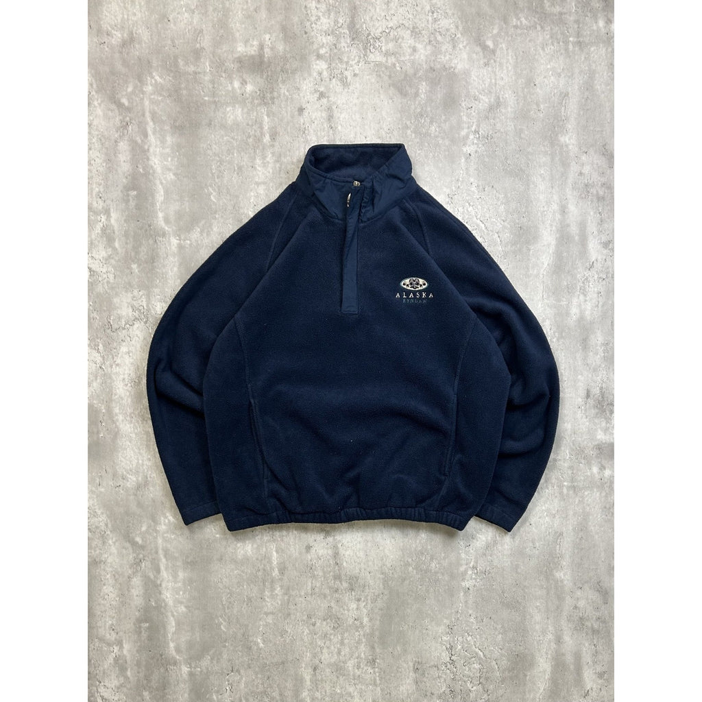 Vintage Alaska Embroidered 1/4 Zip Fleece Destination Sweatshirt Size Small