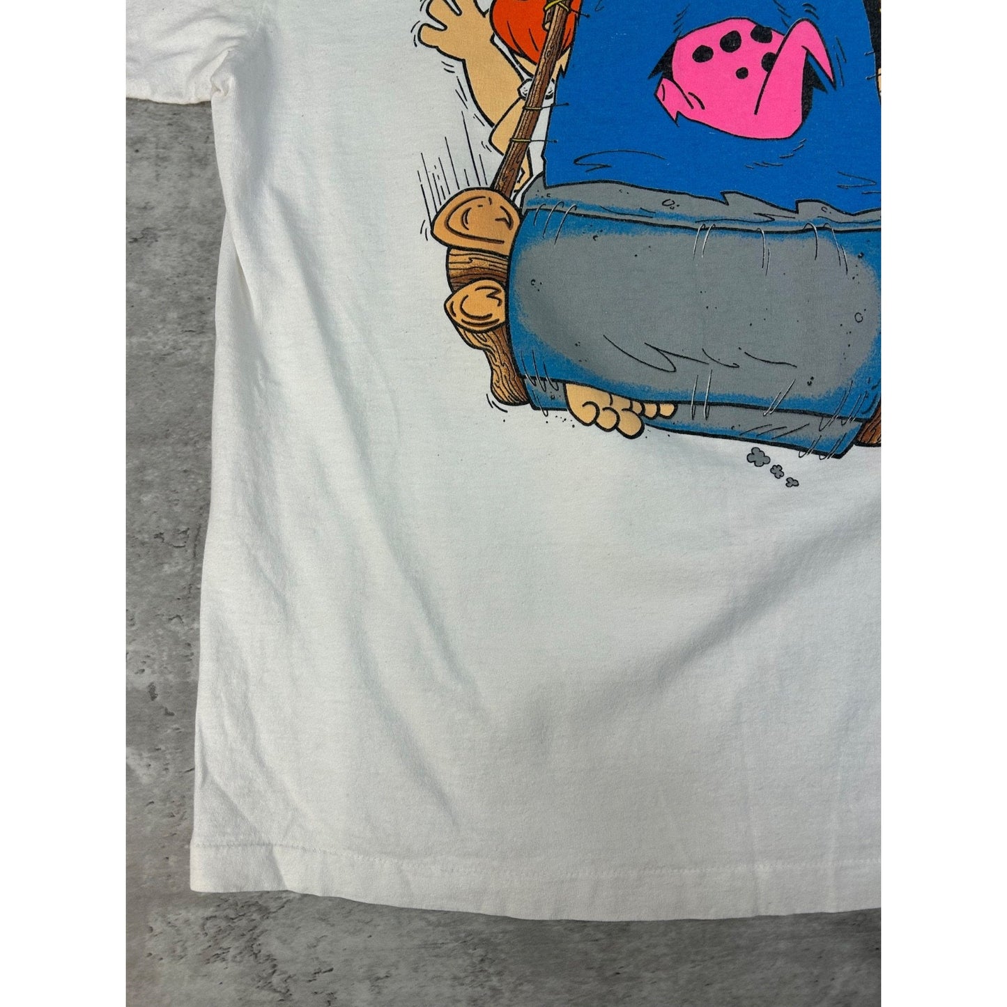 Vintage 1991 The Flintstones Cartoon Tv Show Promo Graphic T-Shirt Size Large