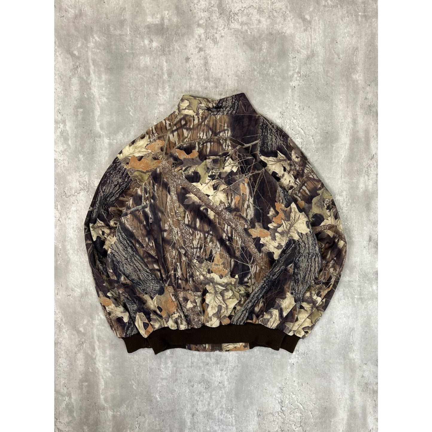 Vintage Cabelas Mossy Oak Break Up Full Zip Bomber Jacket Size 2XL