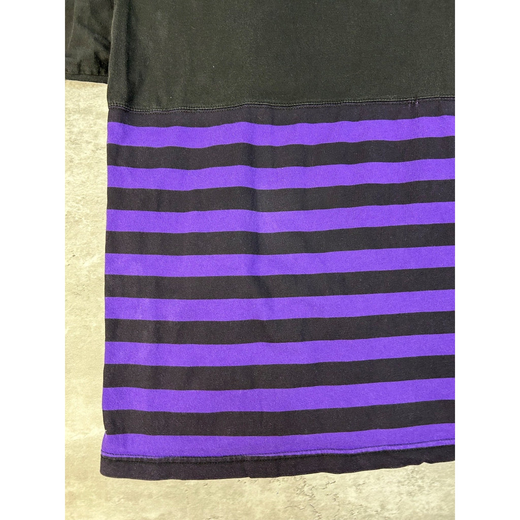 Vintage I.O.U Exclusive Striped Spellout Graphic T-Shirt Size XL