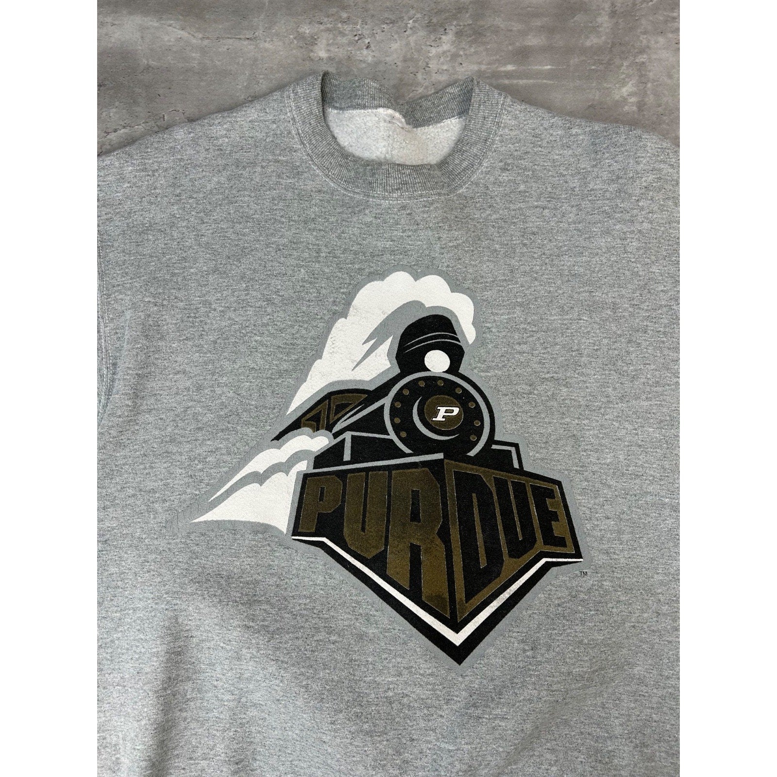 Vintage 90s Purdue Boilermakers NCAA Collegiate Graphic Sweatshirt Size Large