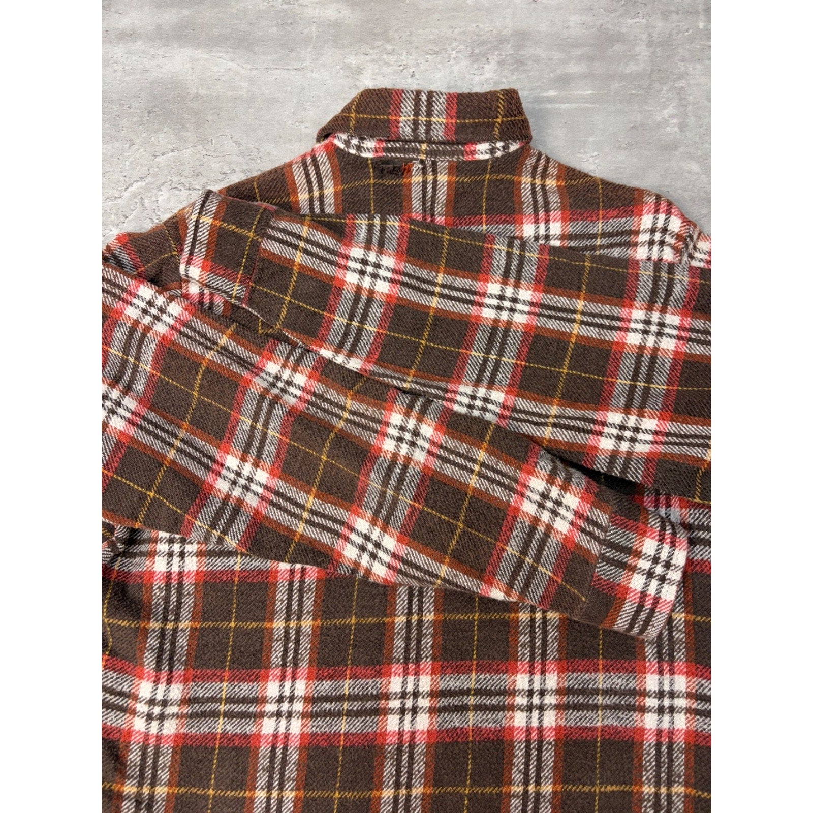Vintage 1980s Big Mac JCPenney Brown Long Sleeve Button Up Shirt Size MT