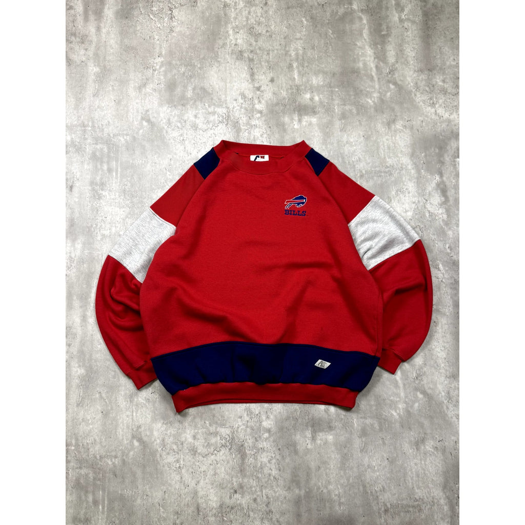 VTG 80s Buffalo Bills NFL Embroidered Logo Spellout Crewneck Sweatshirt Sz Large