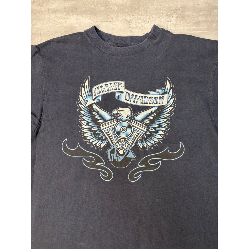 Vintage Harley Davidson Eagle Engine Graphic T-Shirt Size Large