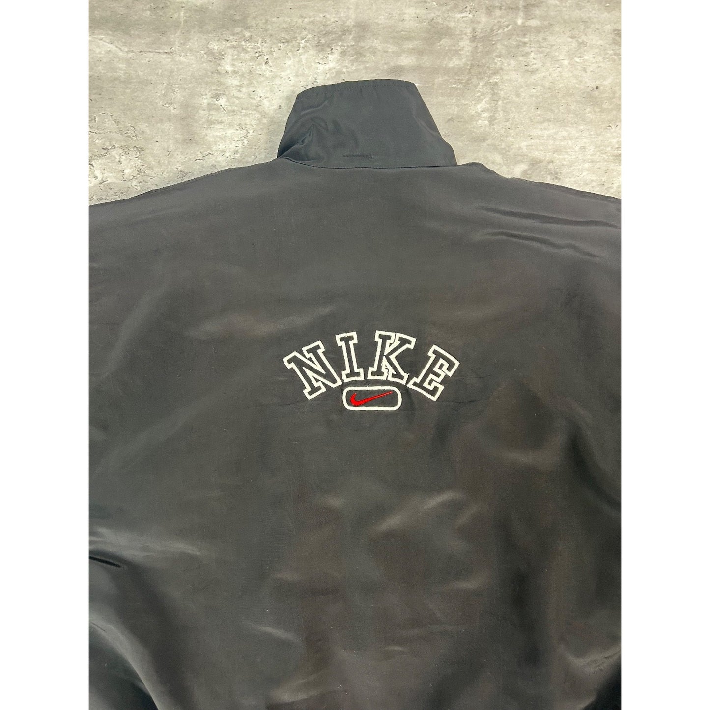 Vintage 90s Nike Embroidered Swoosh Two Tone Nylon Full Zip Jacket Size XL