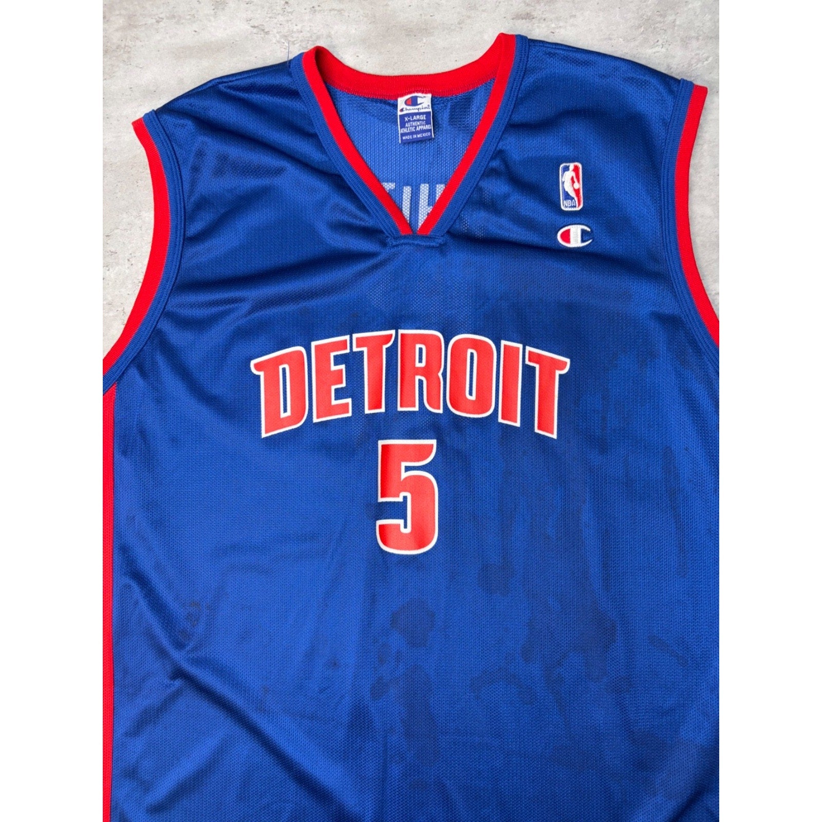 Vintage Rodney White #5 Detroit Pistons NBA Champion Basketball Jersey Size XL