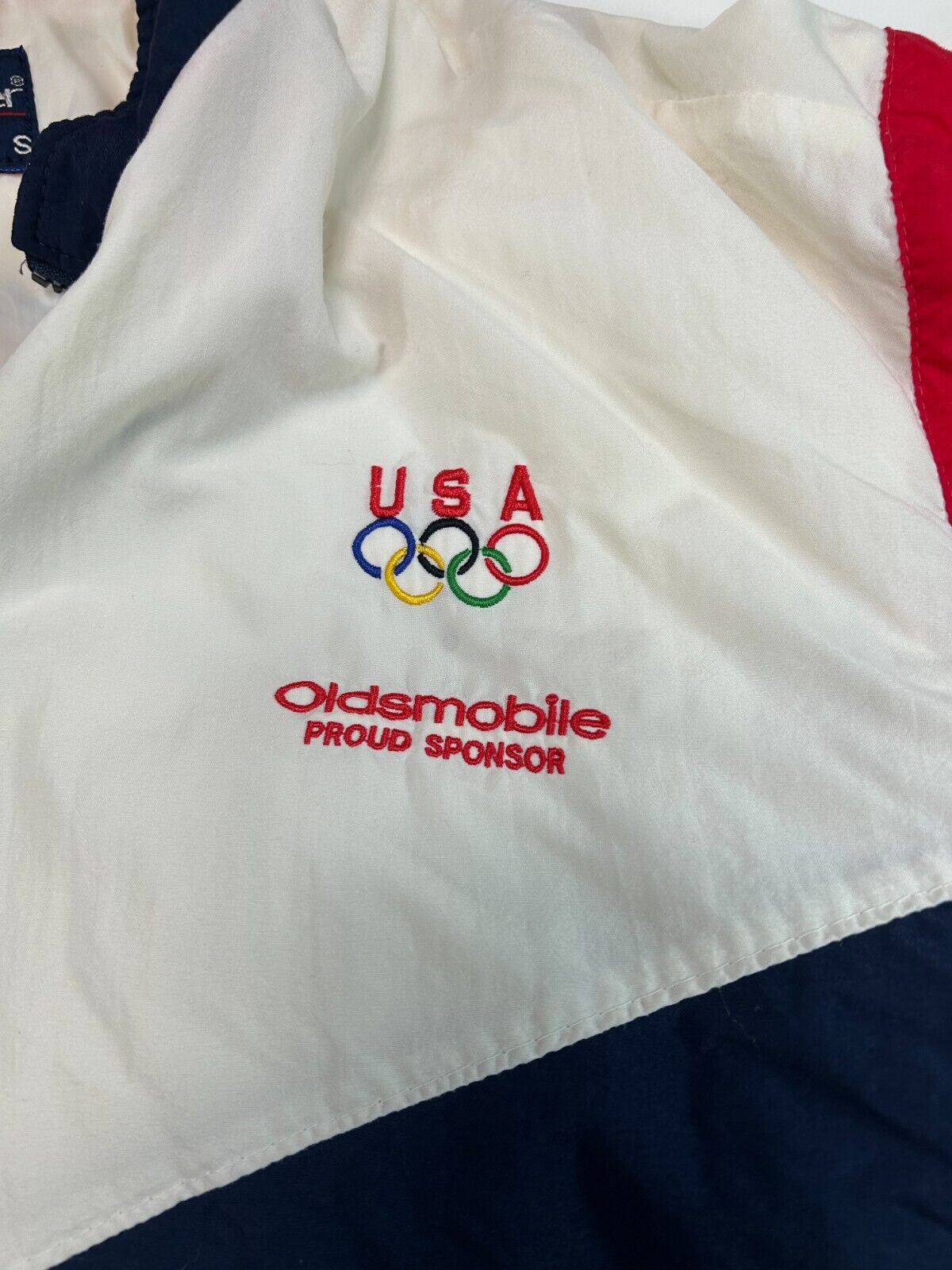 Vintage 90s Team USA Olympics Embroidered Logo Full Zip Jacket Size Small