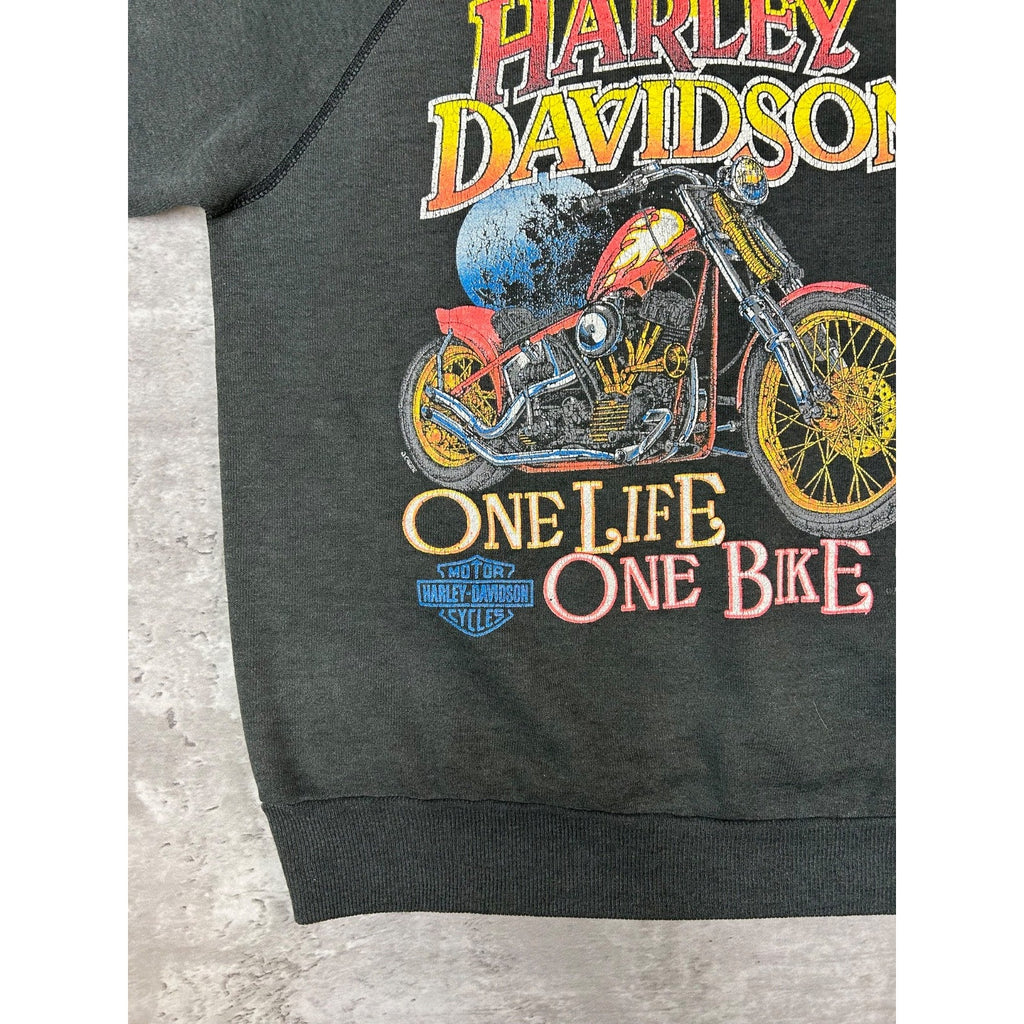 Vintage 80s/90s Harley Davidson One Time One Bike Graphic Sweatshirt Size Small