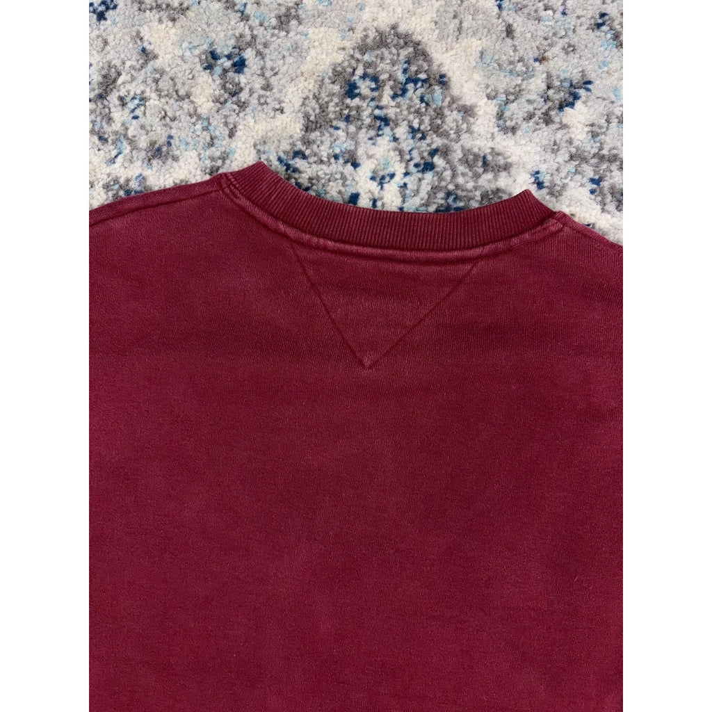 Vintage Tommy Hilfiger Jeans Embroidered Crest Spellout Sweatshirt Size Medium