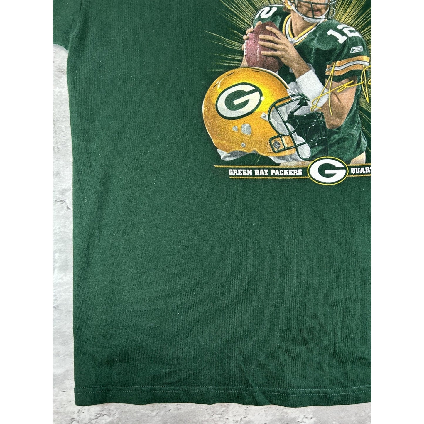 Vintage Aaron Rodgers #12 Green Bay Packers NFL Player Graphic T-Shirt Size 2XL