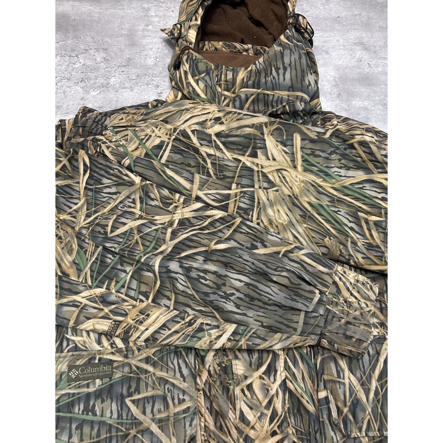 Vintage Columbia Mossy Oak Shadow Grass Camo Full Zip Hunting Jacket Size XL