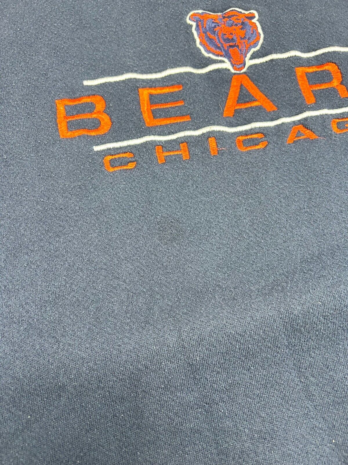 Vintage 90s Chicago Bears NFL Embroidered Logo Spellout Sweatshirt Size 2XL Blue