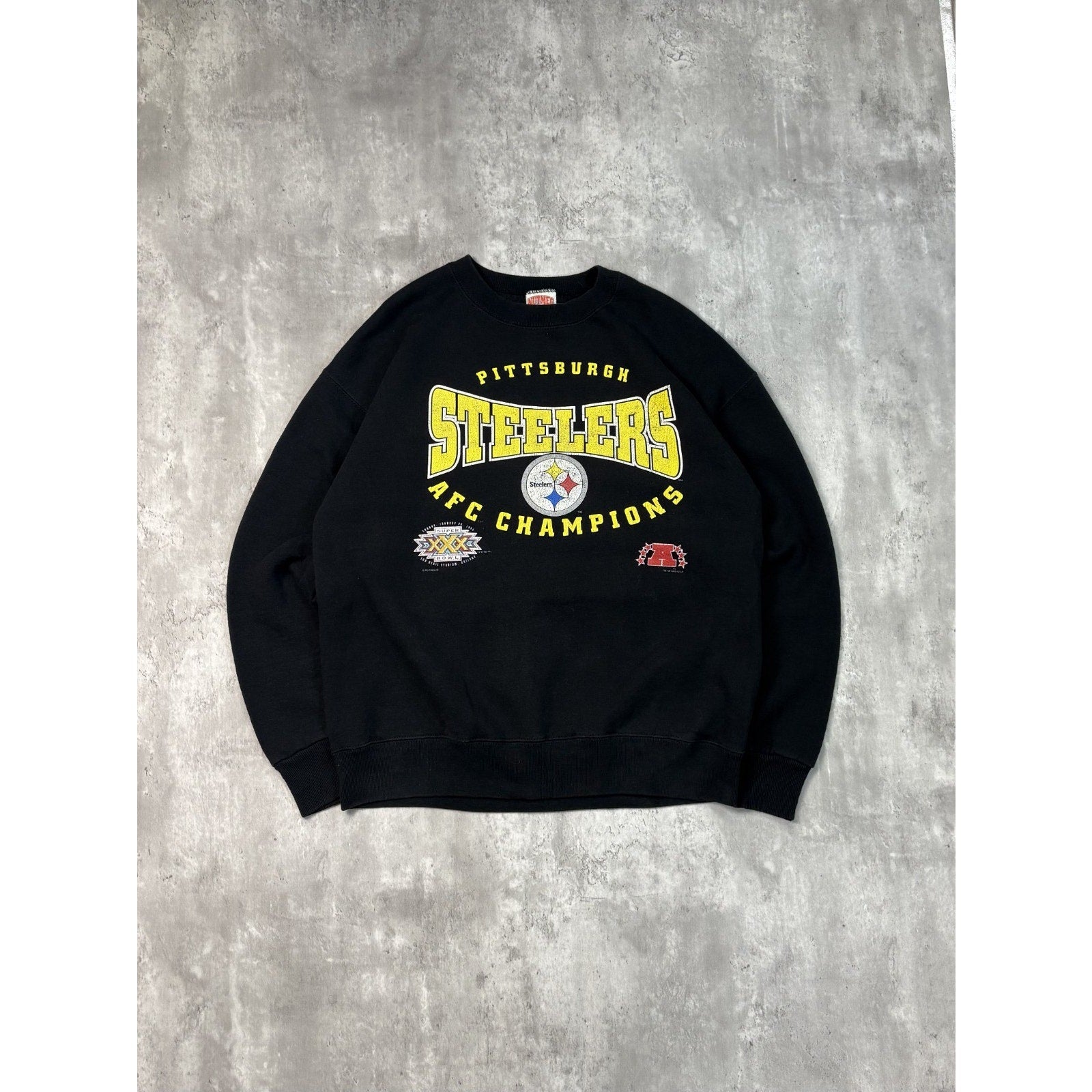 1996 Pittsburgh Steelers NFL AFC Champs Super Bowl XXX Sweatshirt Size Large