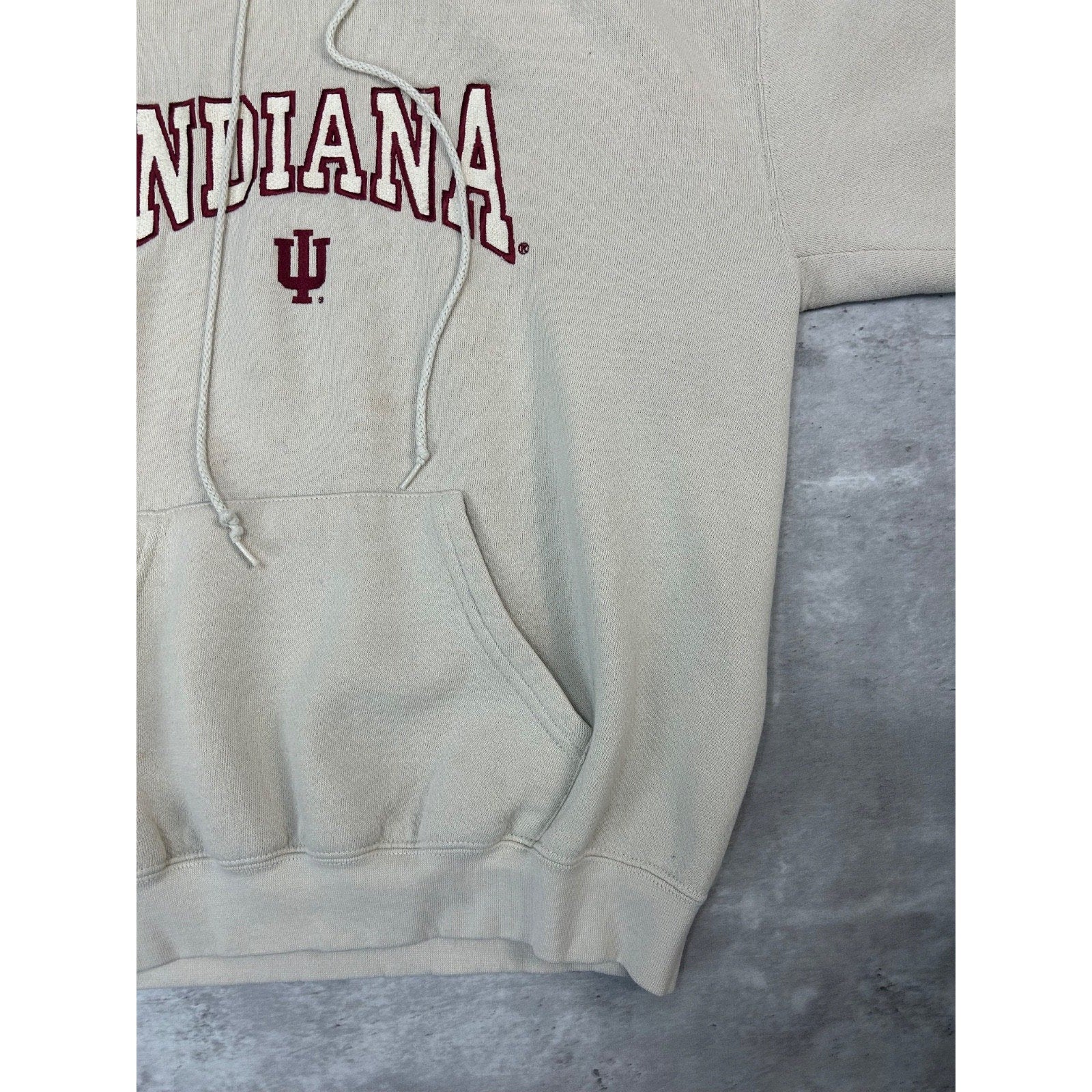 90s Indiana Hoosiers NCAA Embroidered Spellout Hooded Sweatshirt Sz Medium