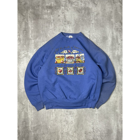 Vintage 90s All The Fruit Of Tomorrow Are Seeds Of Today Sweatshirt Size XL