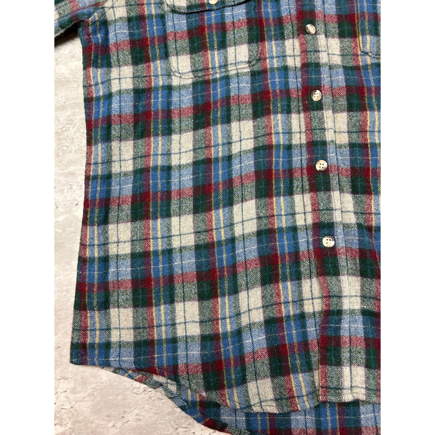 Vintage 90s Carl Michaels Plaid Double Pocket Long Sleeve Button Up Shirt Medium