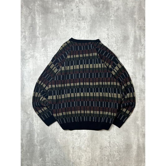 Vintage Knights Bridge Abstract Striped Pullover Knit Sweater Size Large