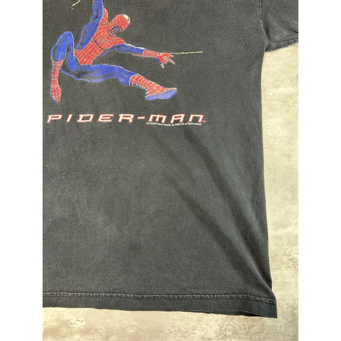 Vintage 2002 Spider-Man Marvel Superhero Graphic Movie Promo T-Shirt Size Large