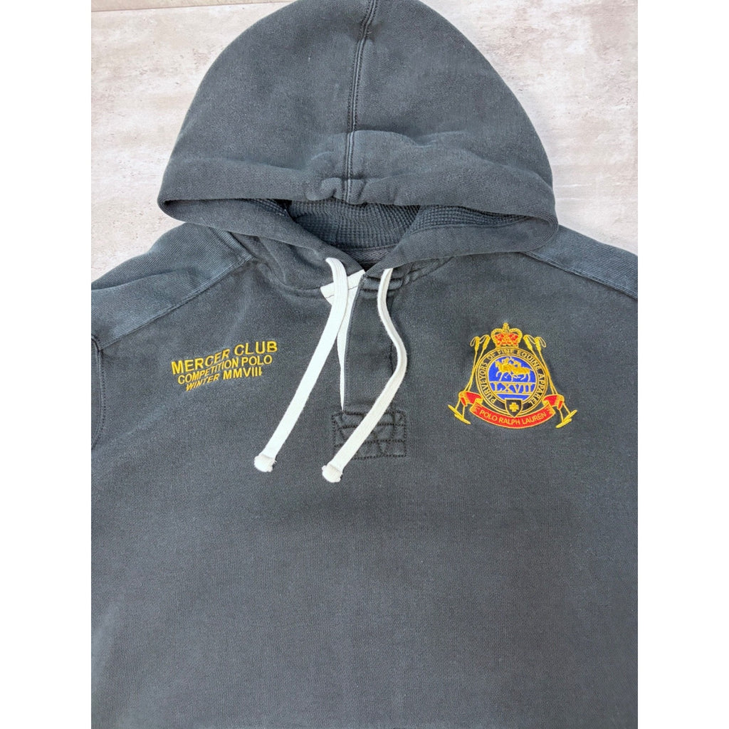 Vintage Polo Ralph Lauren Embroidered Crest Graphic Hooded Sweatshirt Size 2XL