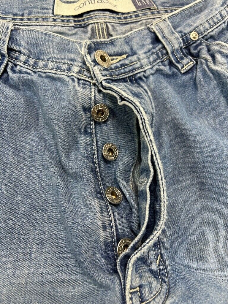 Vintage 90s Gap Light Wash Denim Carpenter Button Fly Pants Size 28W