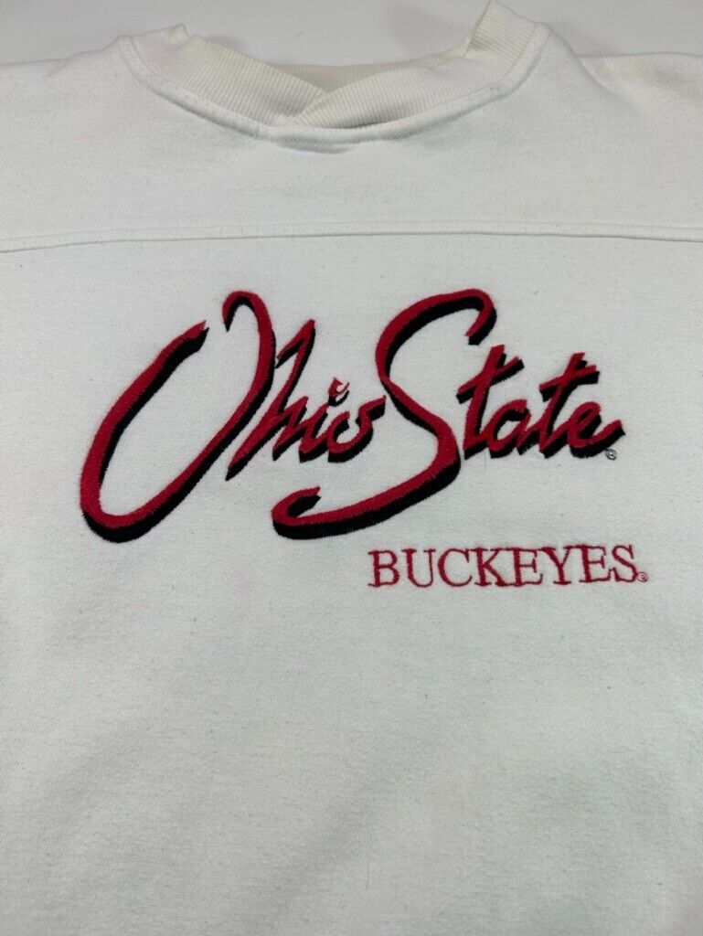 Vintage Ohio States Buckeyes Embroidered Collegiate Spellout Sweatshirt Size XL