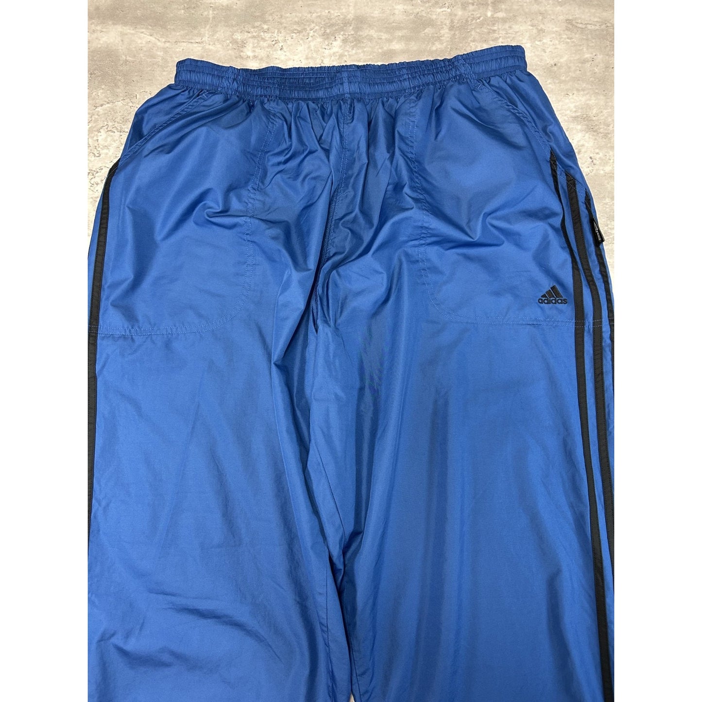 Vintage 90s Adidas Embroidered Logo Nylon Track Pants Size 2XL Blue