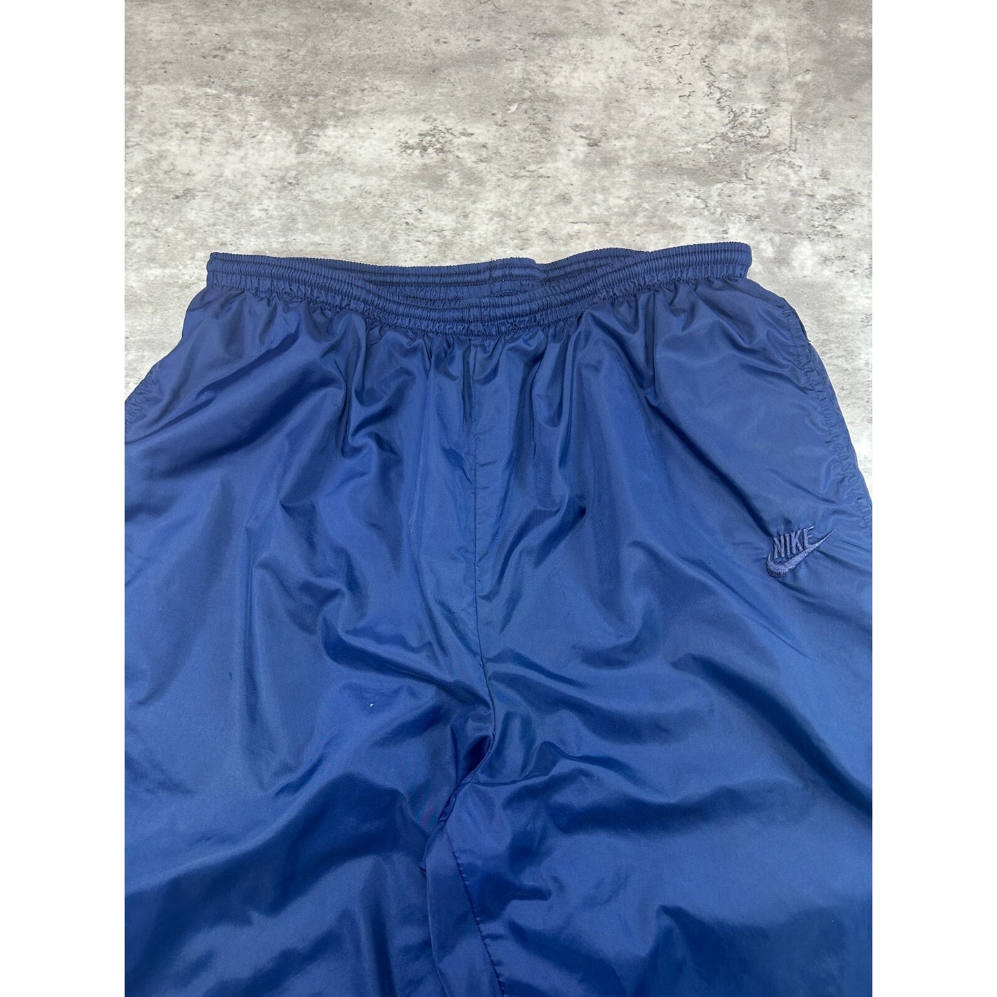 Vintage 90s Nike Tonal Embroidered Logo Track Pants Size Large Navy Blue