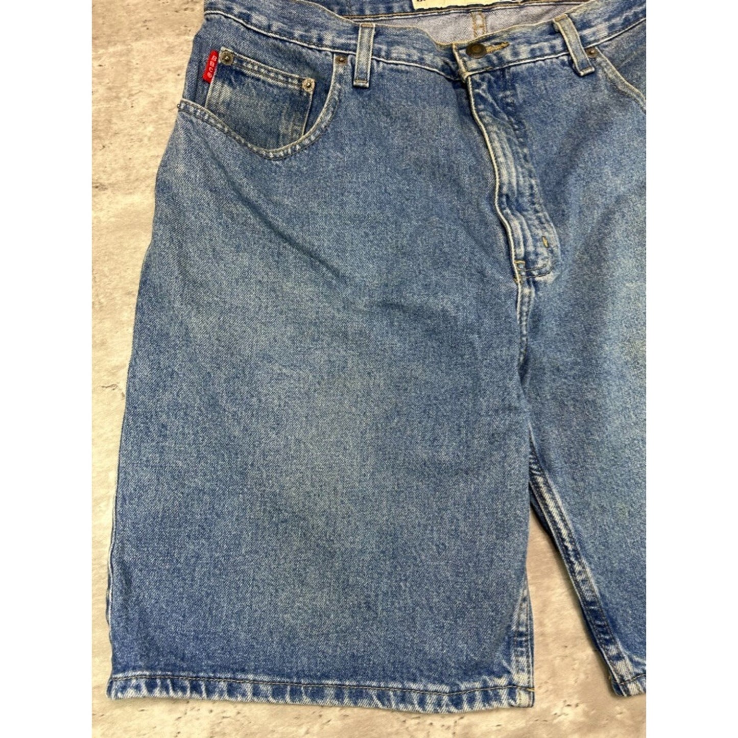 Vintage Bugle Boys Jeans Medium Wash Denim Shorts Size 35 Blue