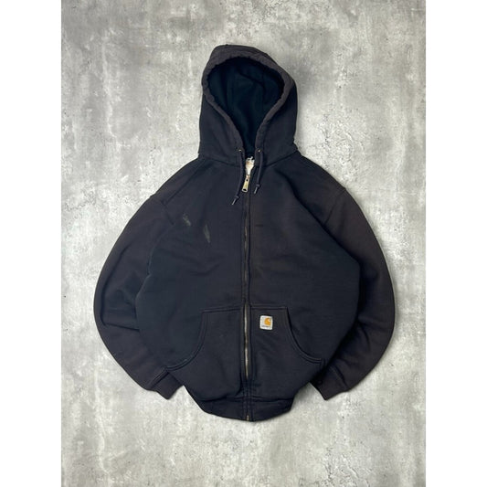 Vintage Carhartt Thermal Lined Full Zip Hooded Workwear Sweatshirt Size XL