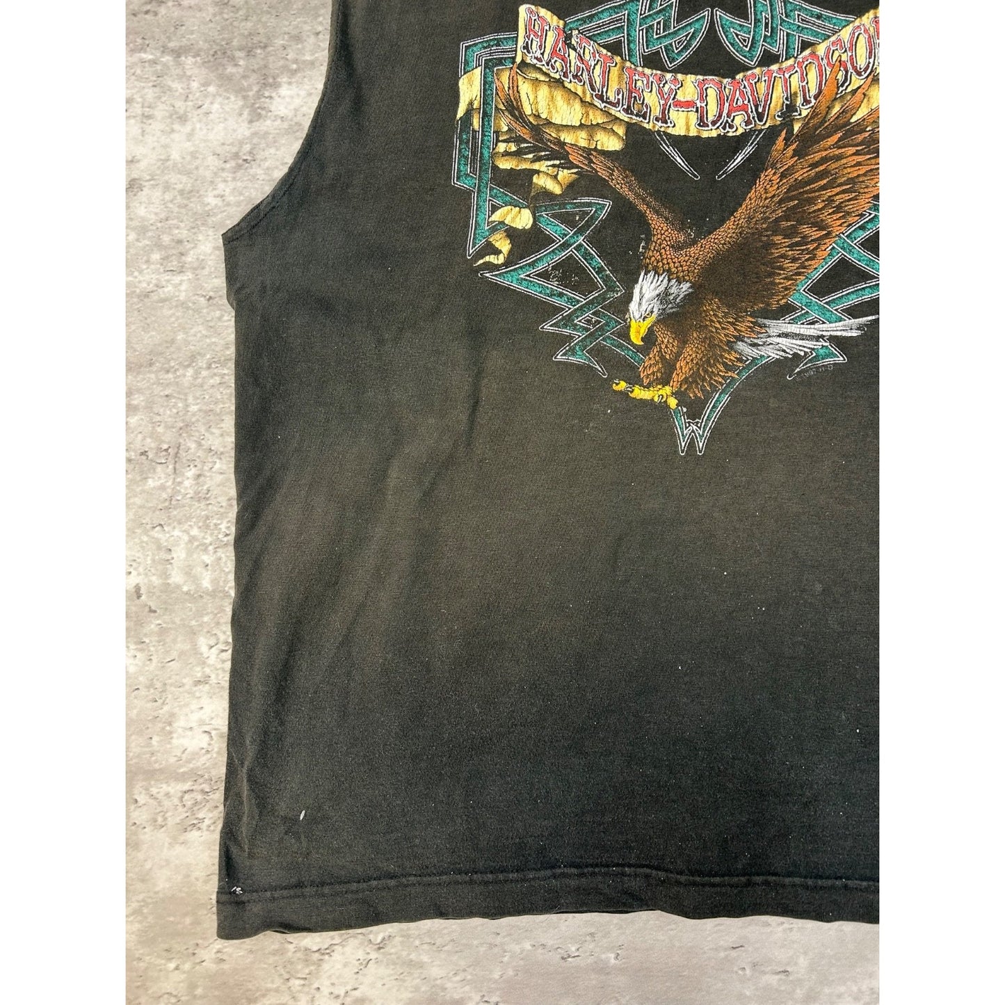 Vintage 1997 Harley Davidson Bald Eagle Graphic Sleeveless T-Shirt Size Large