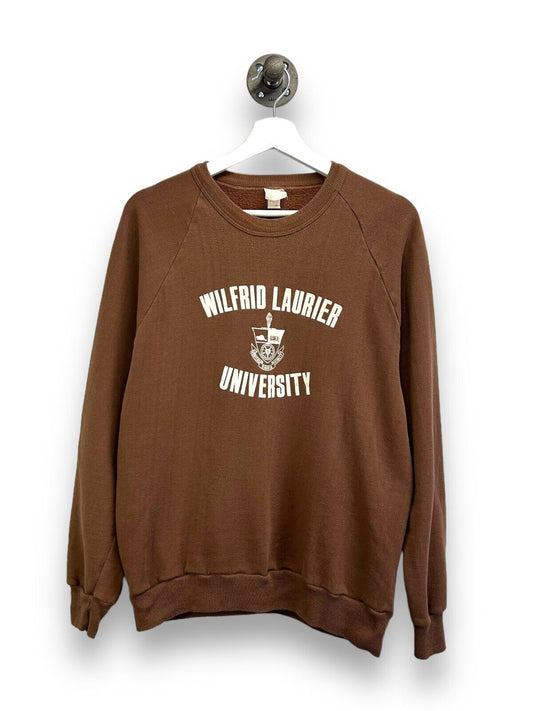 Vintage 80s Wilfred Laurier University Spellout Collegiate Sweatshirt Size Large