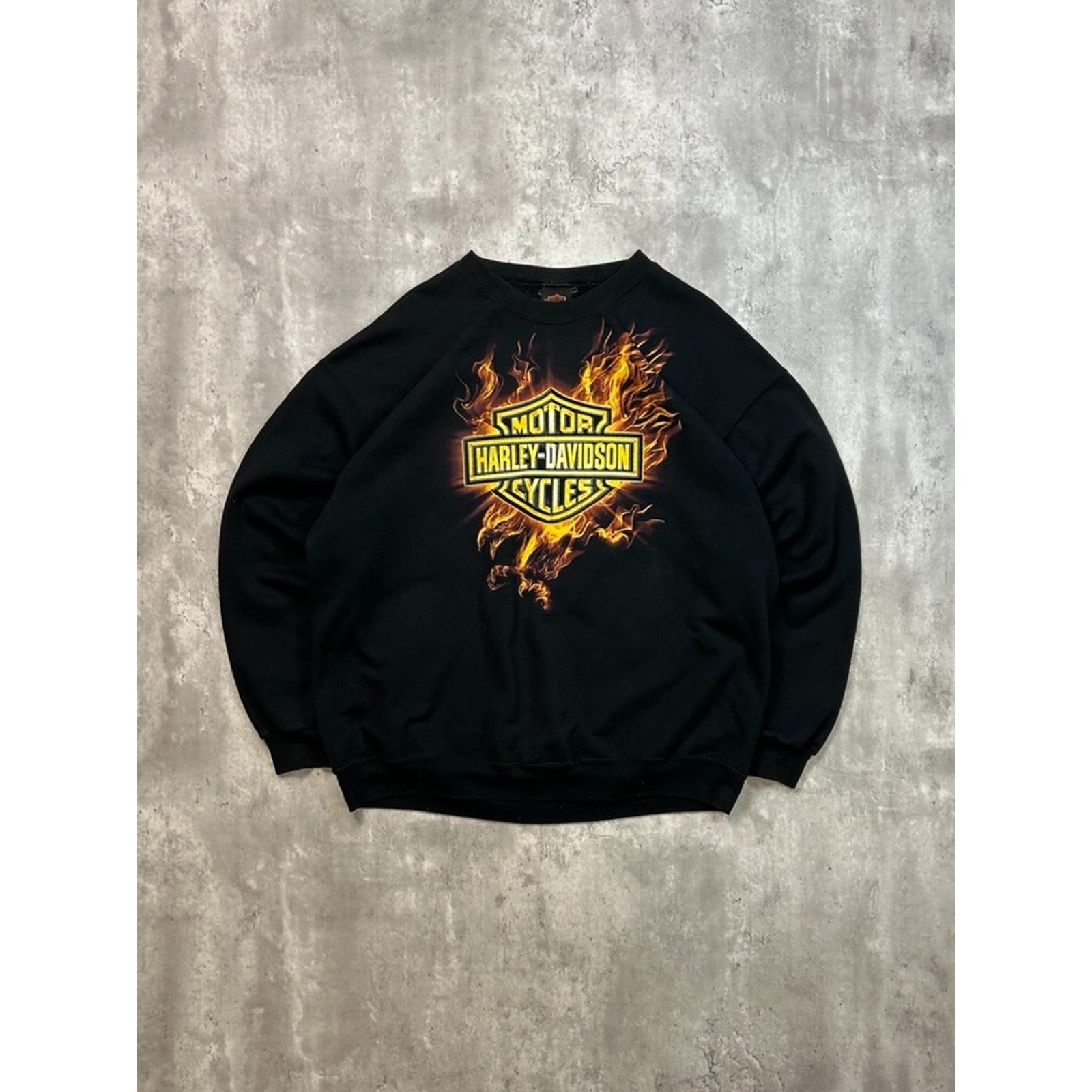 Harley Davidson Motorcycles Flaming Eagle Graphic Sweatshirt Size 2XL