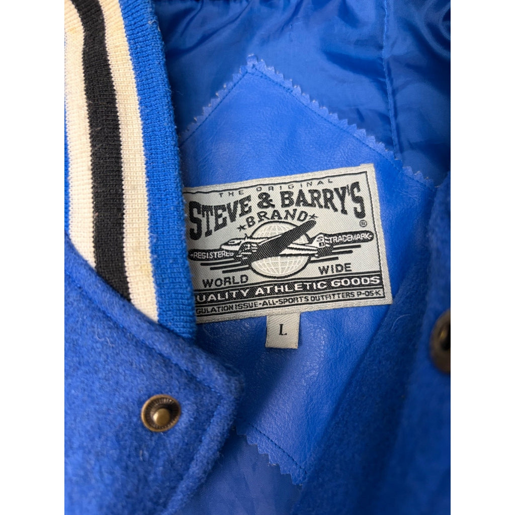 Vintage Duke Blue Devils NCAA Pleather Varsity Style Bomber Jacket Size Large