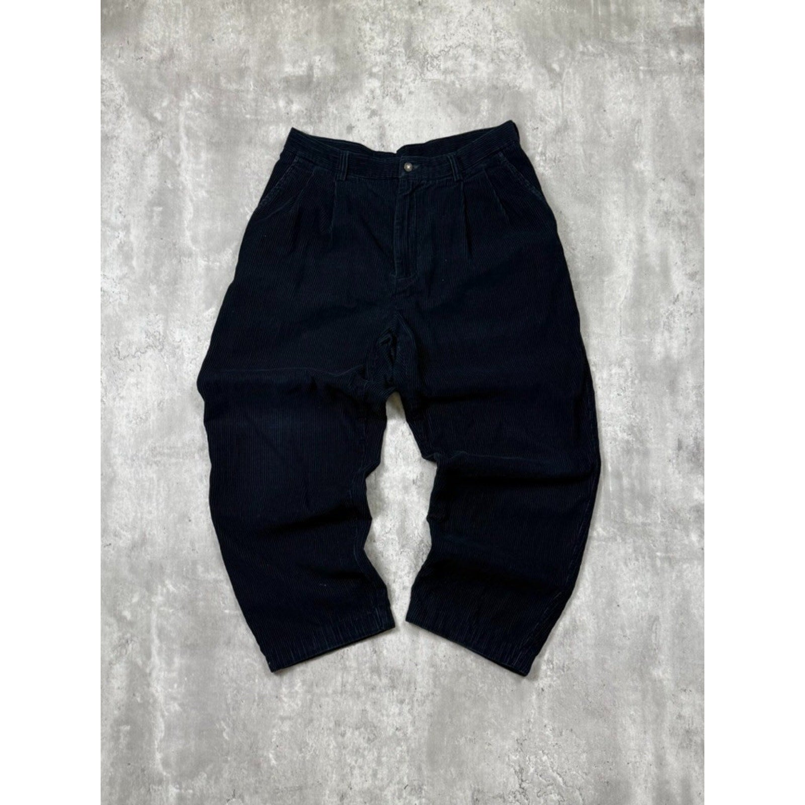 Vintage Haggar Corduroy Navy Blue Trouser Style Pants Size 32