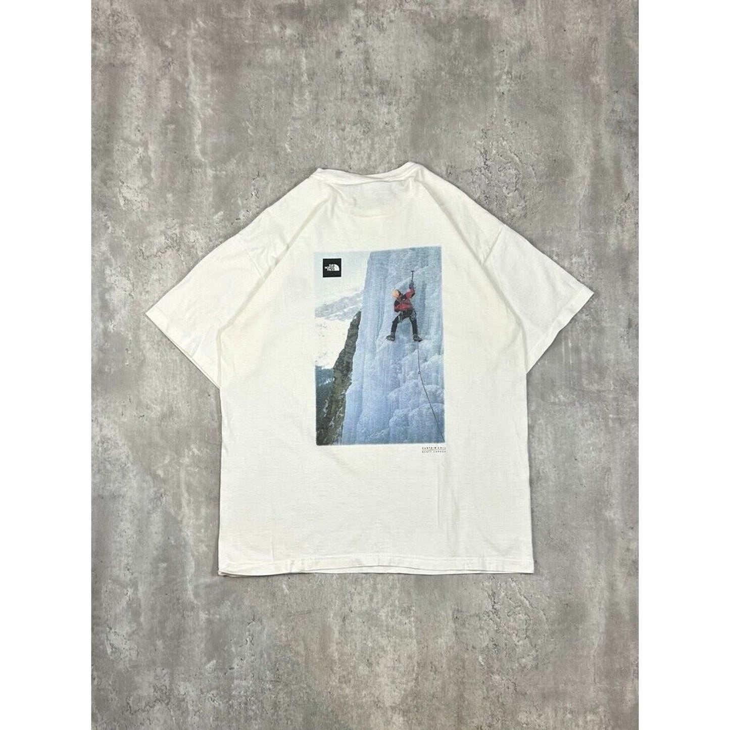 Vintage The North Face TNF Ice Climbing Graphic T-Shirt Size XL White