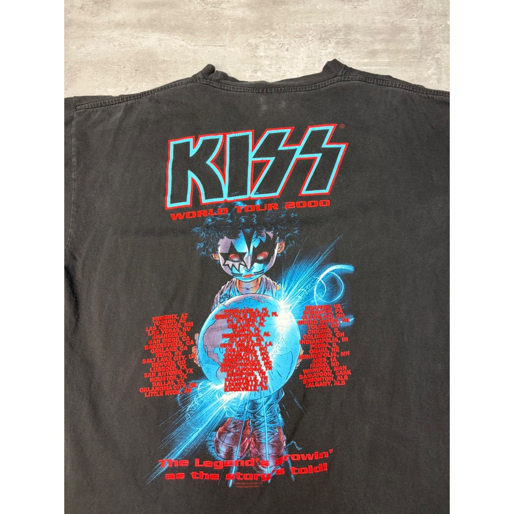 Vintage 2000 Kiss The Farewell Tour Hard Rock Music Band T-Shirt Size 2XL