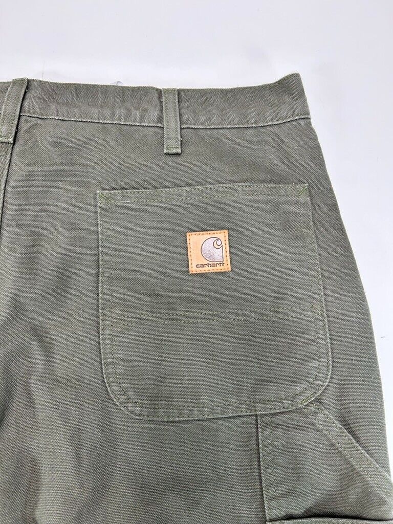 Carhartt Plaid Lined Canvas Workwear Carpenter Pants Size 36W