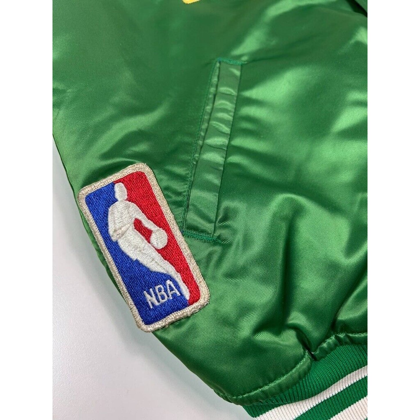 Vintage 80s Boston Celtics NBA Embroidered Starter Varsity Jacket Size Large