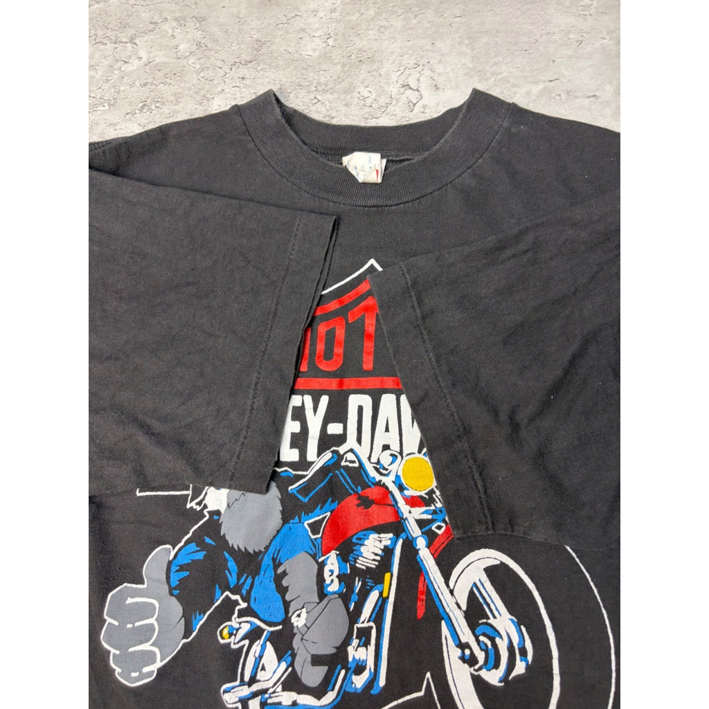 Vintage 90s Harley Davidson Classic Logo Graphic Black T-Shirt Size XL