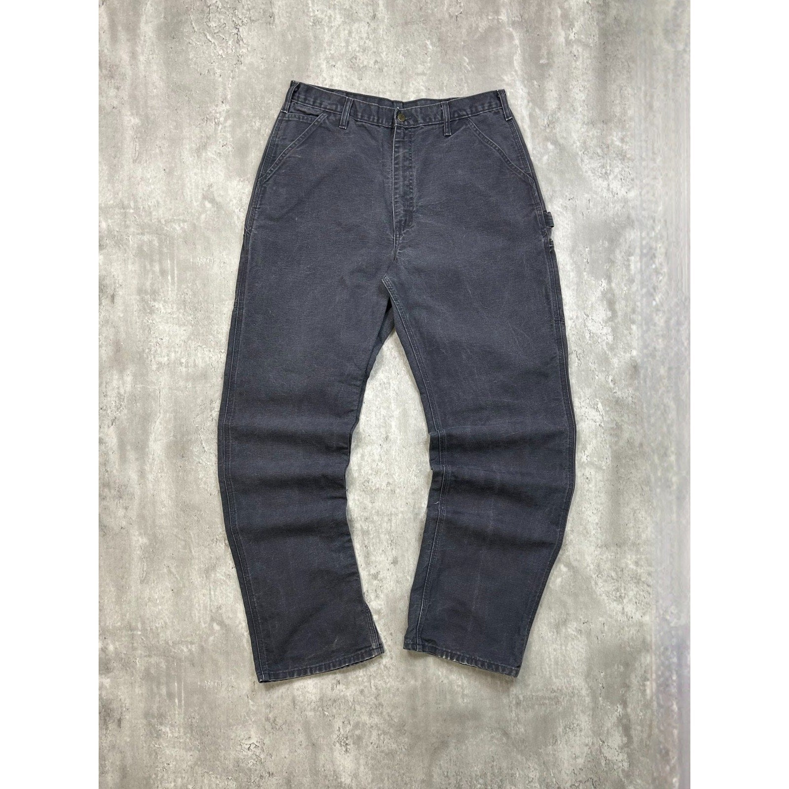Vintage Carhartt Canvas Workwear Gray Carpenter Pants Size 33