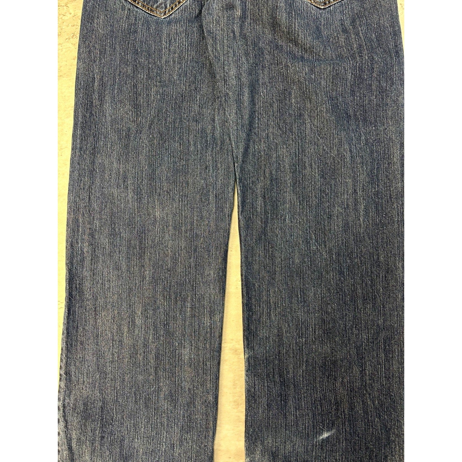 Vintage Y2K Roca Wear Embroidered Pockets Dark Wash Denim Pants Size 35