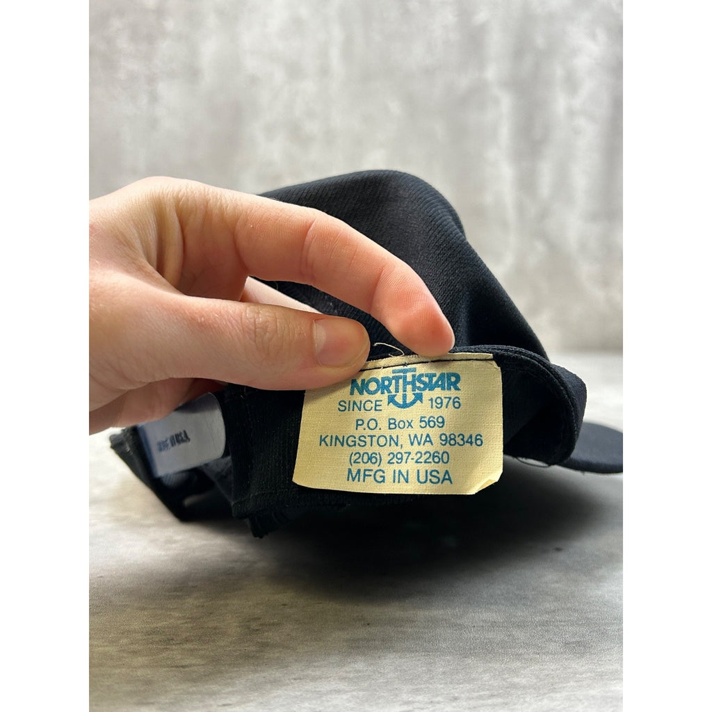 Vintage 80s USS Enterprises CVN-65 US Military Navy Snapback Hat OSFA