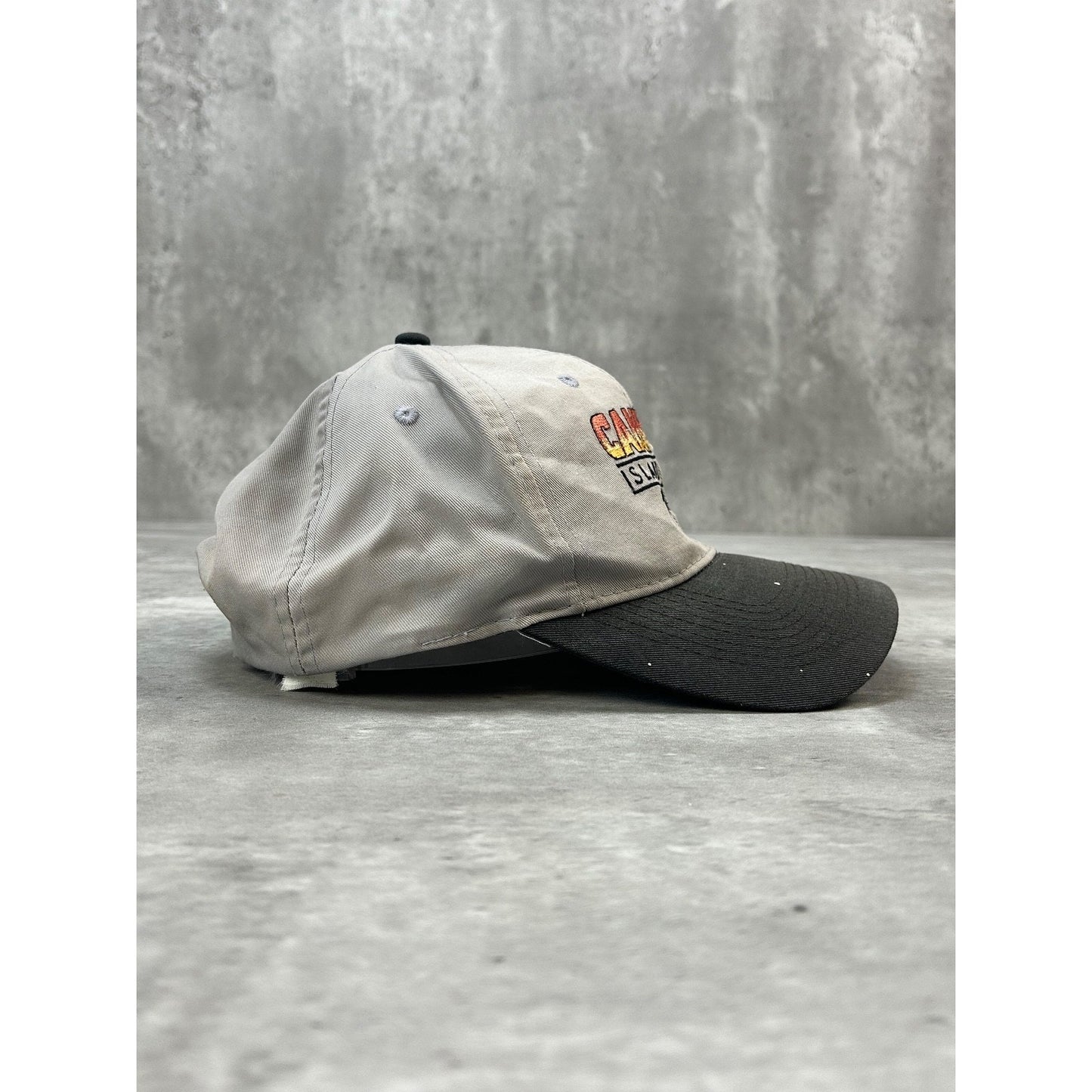 Vintage 90s Camp Fire Island Lodge Embroidered Spellout Snapback Hat OSFA